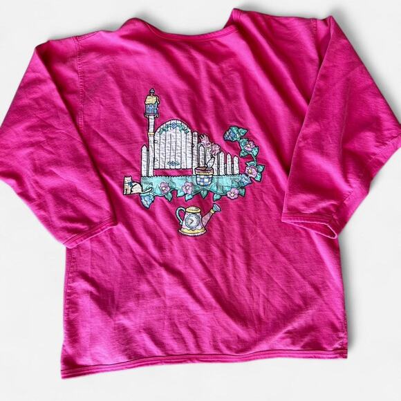 Reworked Patchwork Garden and Cat Theme Cardigan - Picture 5 of 6